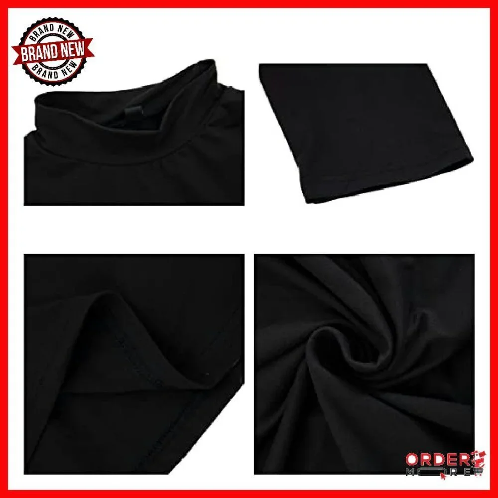 Men's Slim Fit Mock Turtleneck Thermal Shirt Long Sleeve Cotton Blend